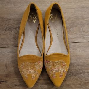 House of Harlow 1960 Yellow Suede Flat